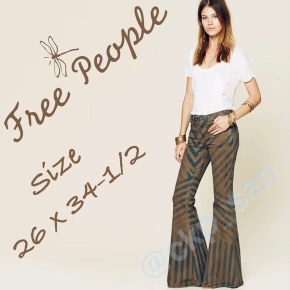 Rare Free People Jailbird Super Flare dark Sz 26